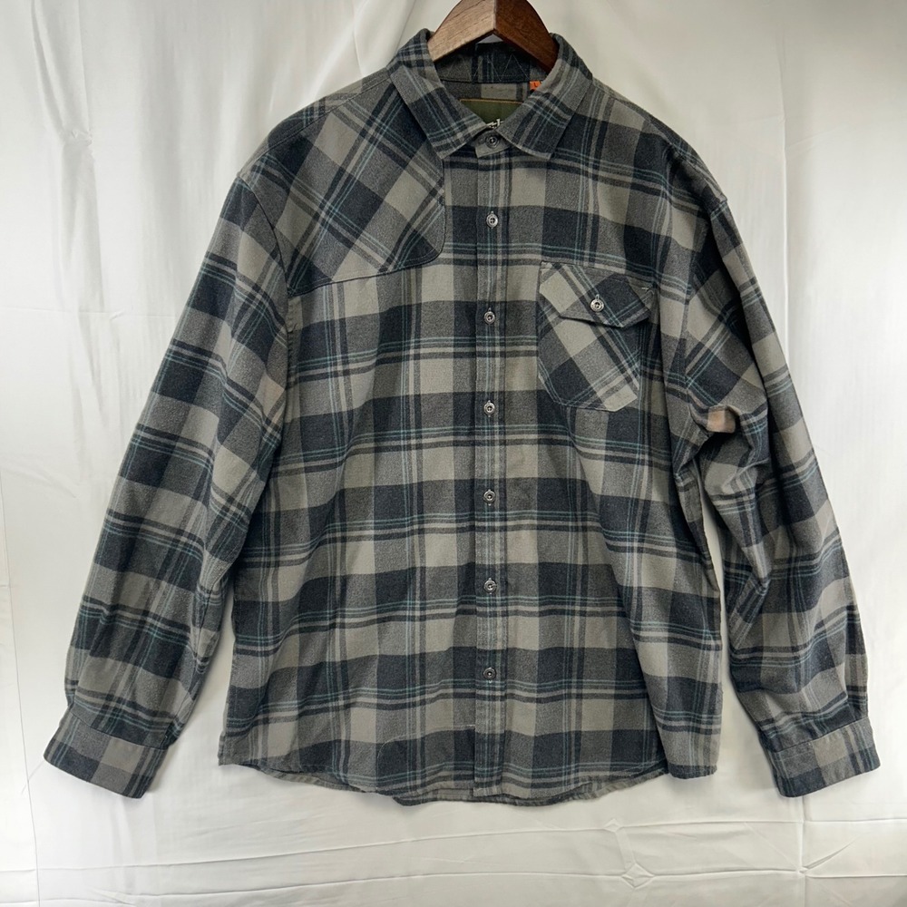 Howler Bros Button Up Mens Large Grey Plaid Flannel Shirt